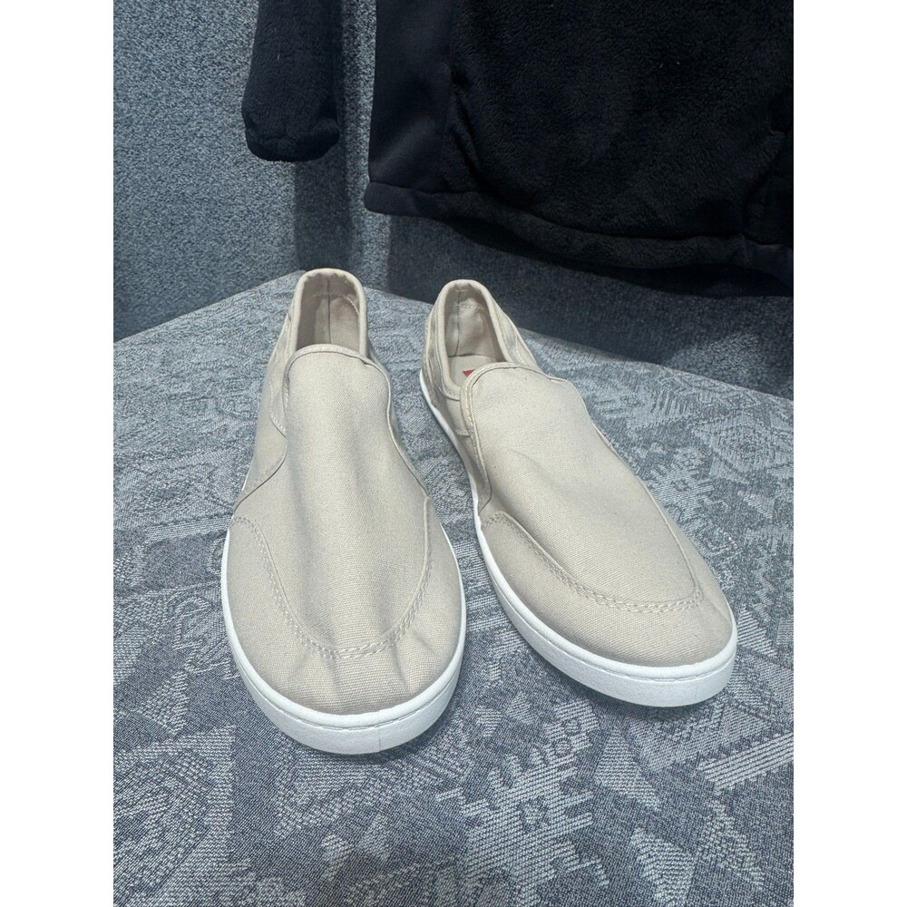 Unionbay Womens 8.5M Beige Canvas Slip On Loafers Casual Sneakers Shoes